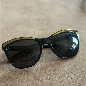 Ralph Lauren Black Sunglasses with Gold Trim